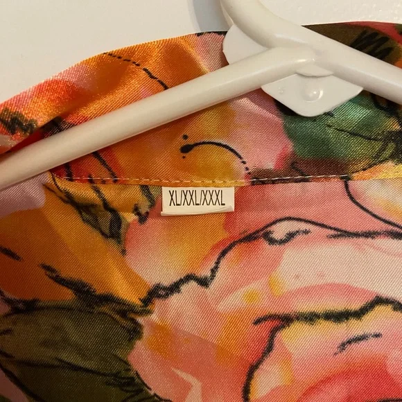 Floral Satin Kimono Robe - Picture 2 of 3